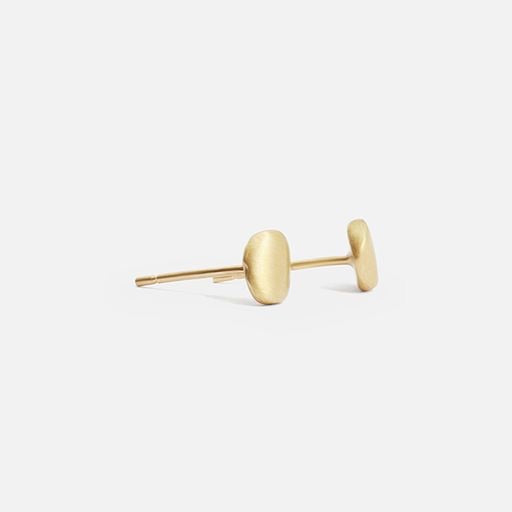 Gold Studs, comfortable to start your day in.  Details  HxW: 5.5mm x 5.35mm 14k Yellow Gold Need different material, stone, 
