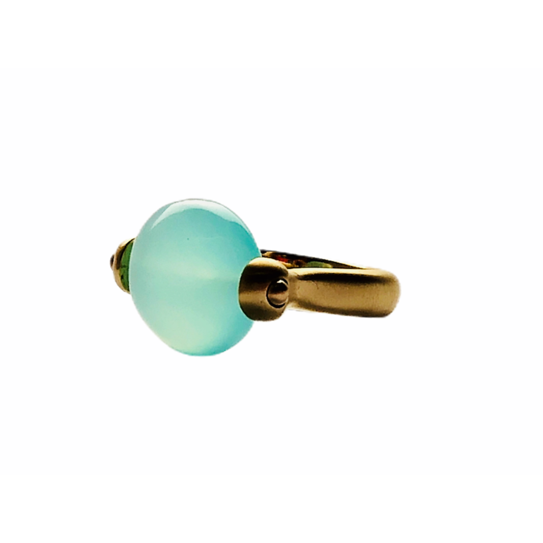 Gorgeous handmade Swivel ring with an Ancient feeling. The stone can be worn flat or oval depending on your feeling. Just spin it around.  15mm Chrysoprase stone  Need different material, stone, 