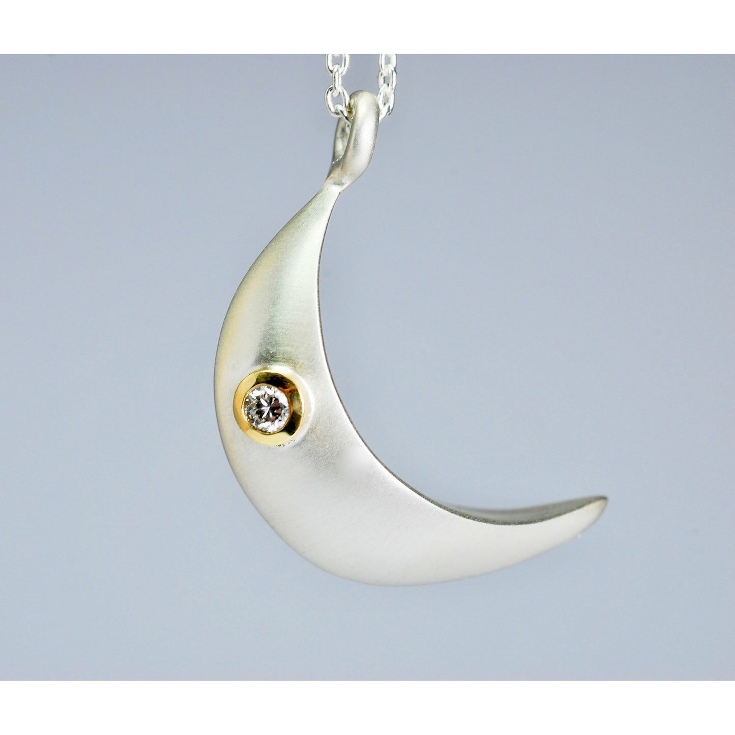 Crescent Moon Necklace / Pendant Details. -1 inch Handmade moon from the top of moon to the bottom. - Stone of your choice. - 24 inch cable chain.