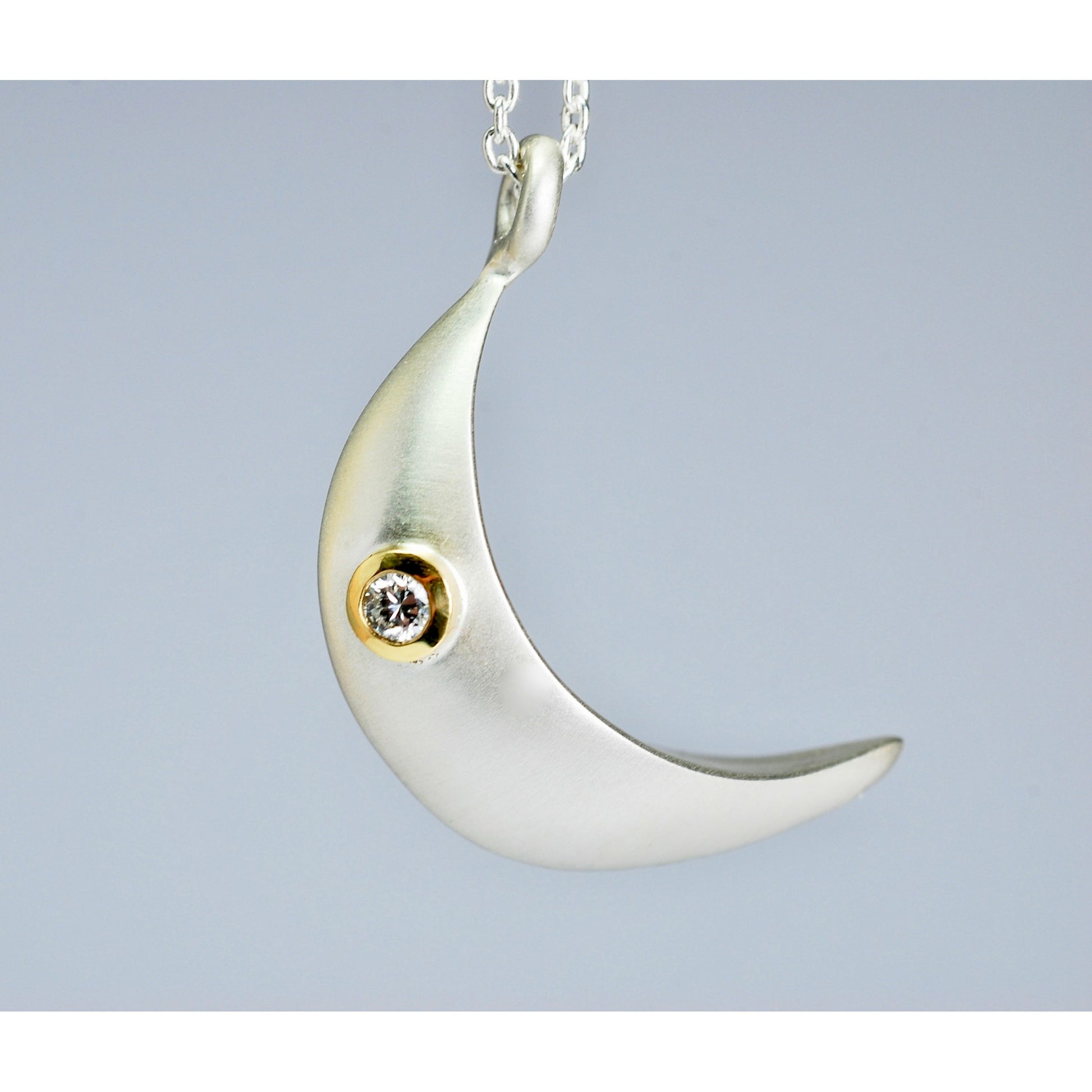 Crescent Moon Necklace / Pendant Details. -1 inch Handmade moon from the top of moon to the bottom. - Stone of your choice. - 24 inch cable chain.